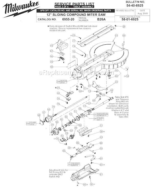 milwaukee miter saw parts diagram