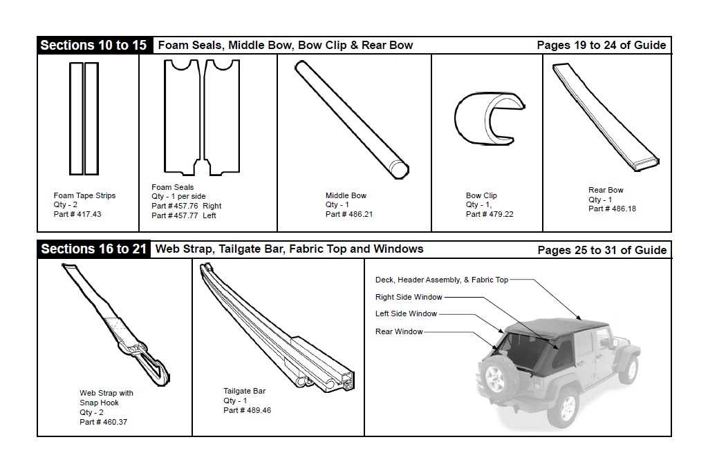 jeep wrangler soft top parts diagram