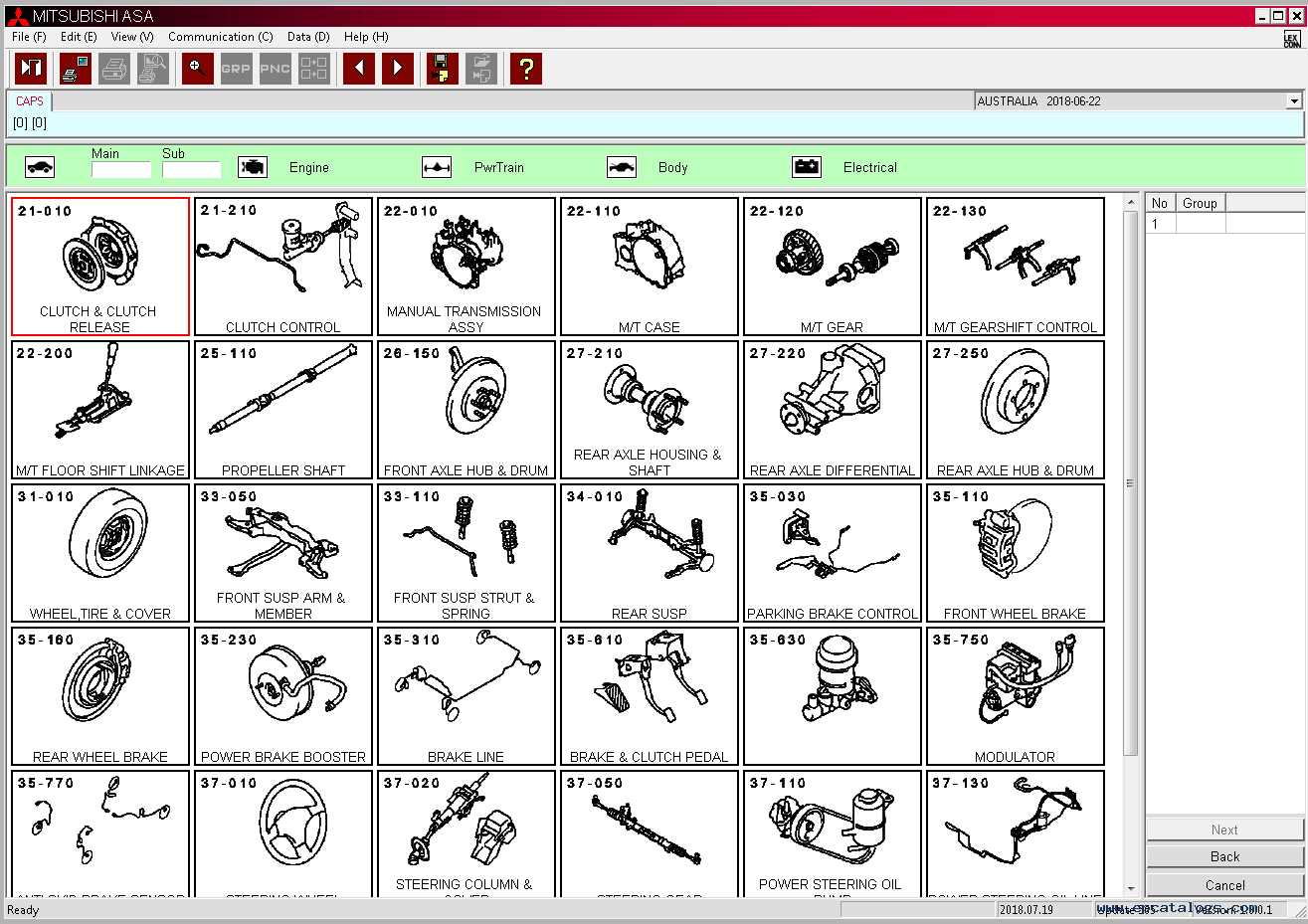 mitsubishi parts diagram