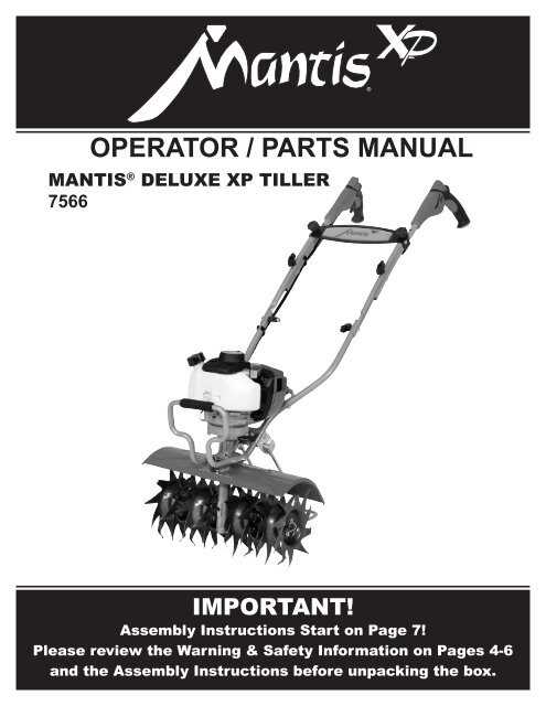 mantis 20 tiller parts diagram