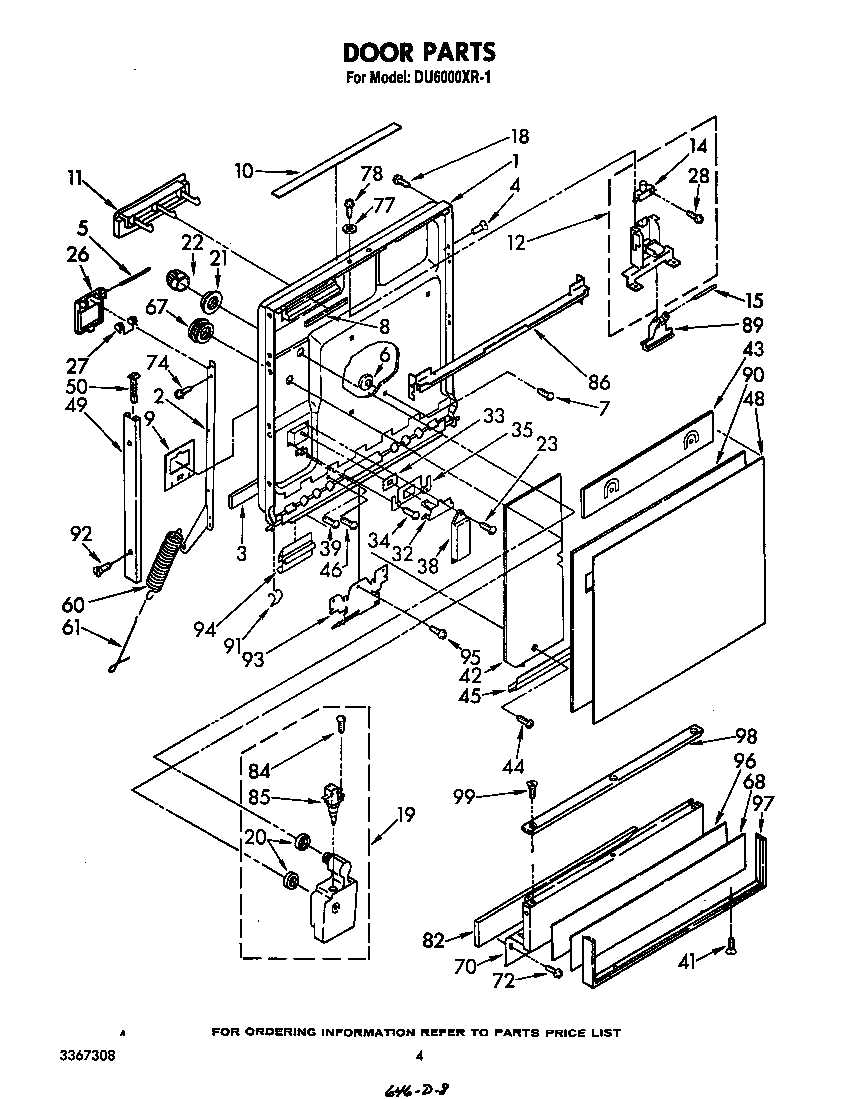 model whirlpool dishwasher parts diagram