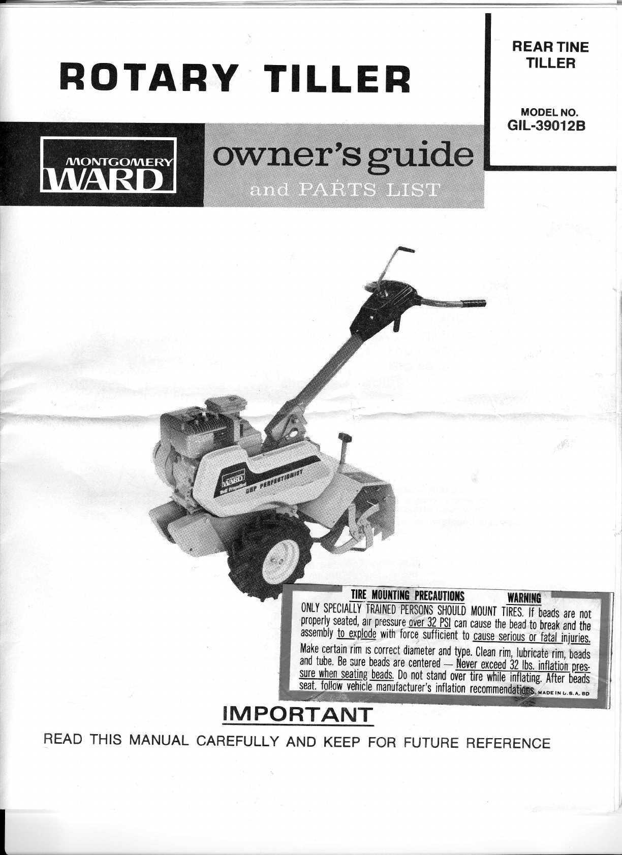 montgomery ward tiller parts diagram