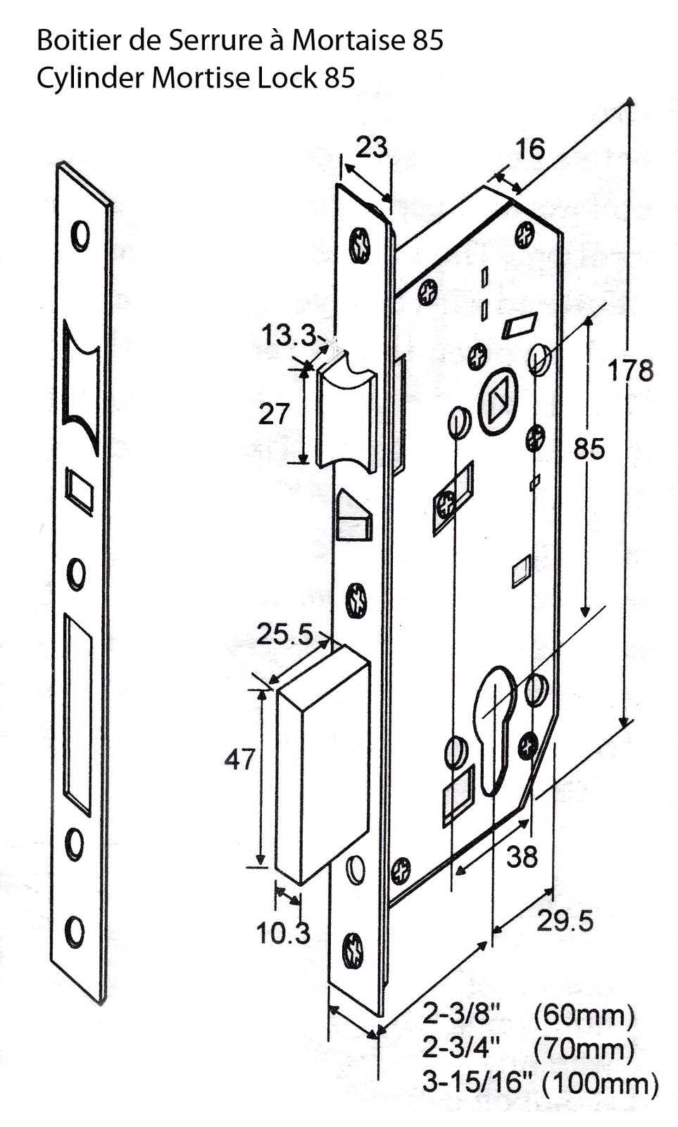 mortise lock parts diagram