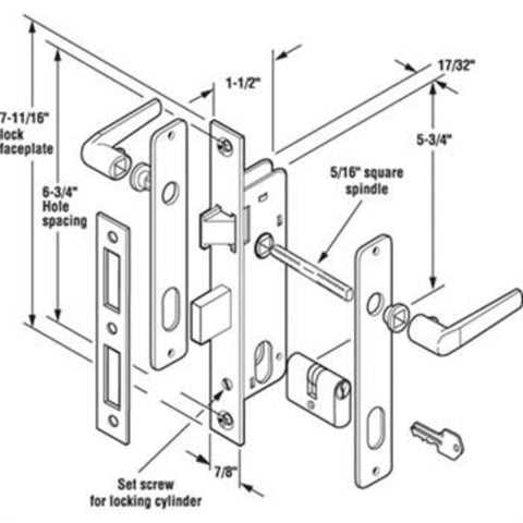 mortise lock parts diagram