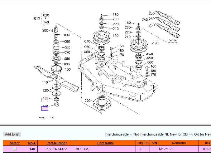 kubota z421 deck parts diagram