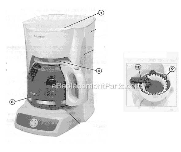 mr coffee coffee maker parts diagram