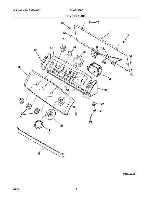 frigidaire gallery washer parts diagram