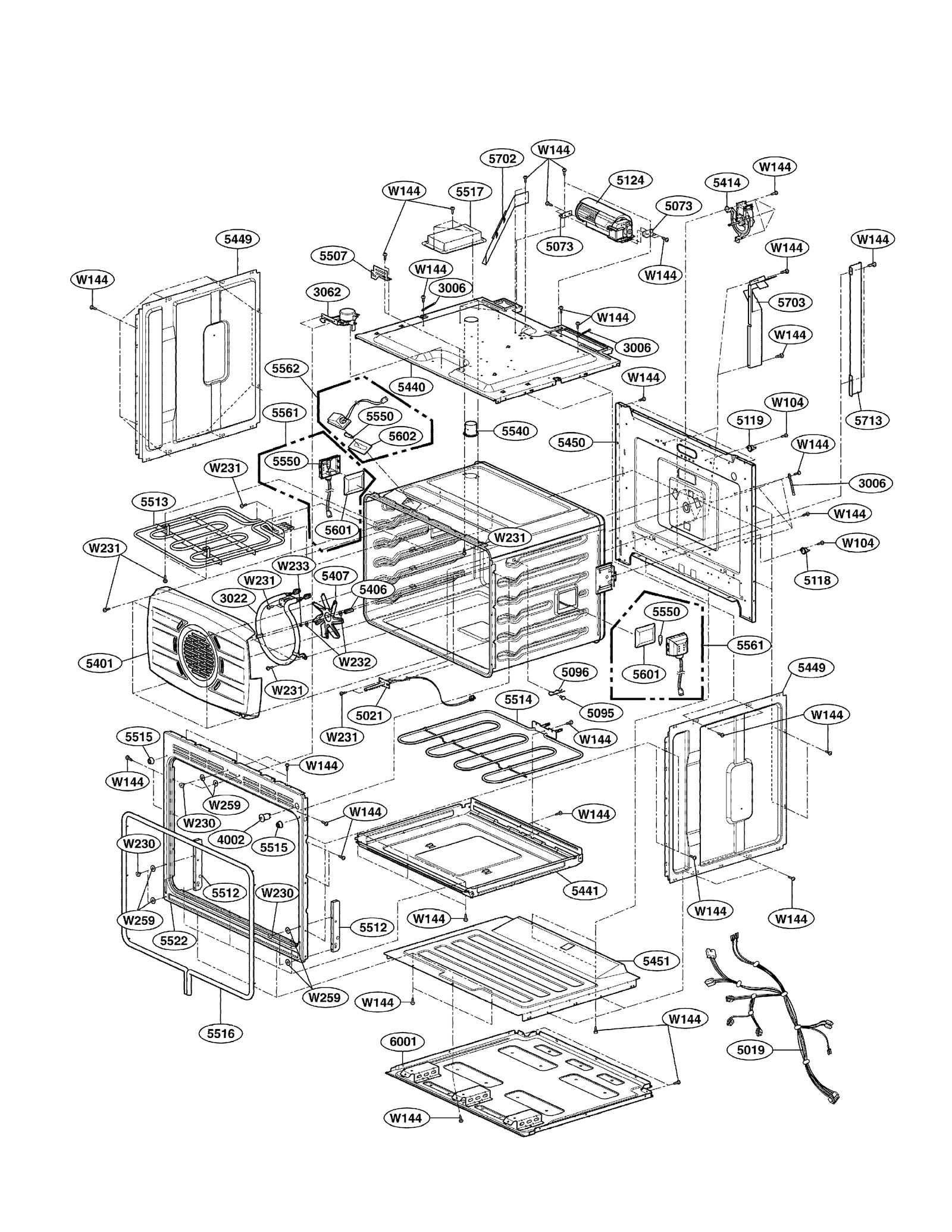 oven parts diagram