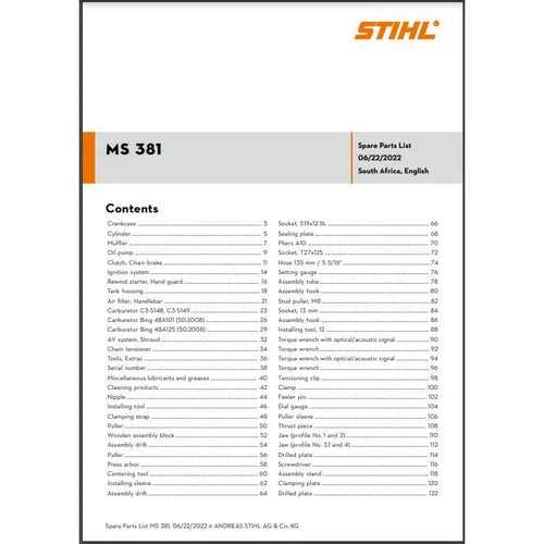 ms 290 stihl chainsaw parts diagram