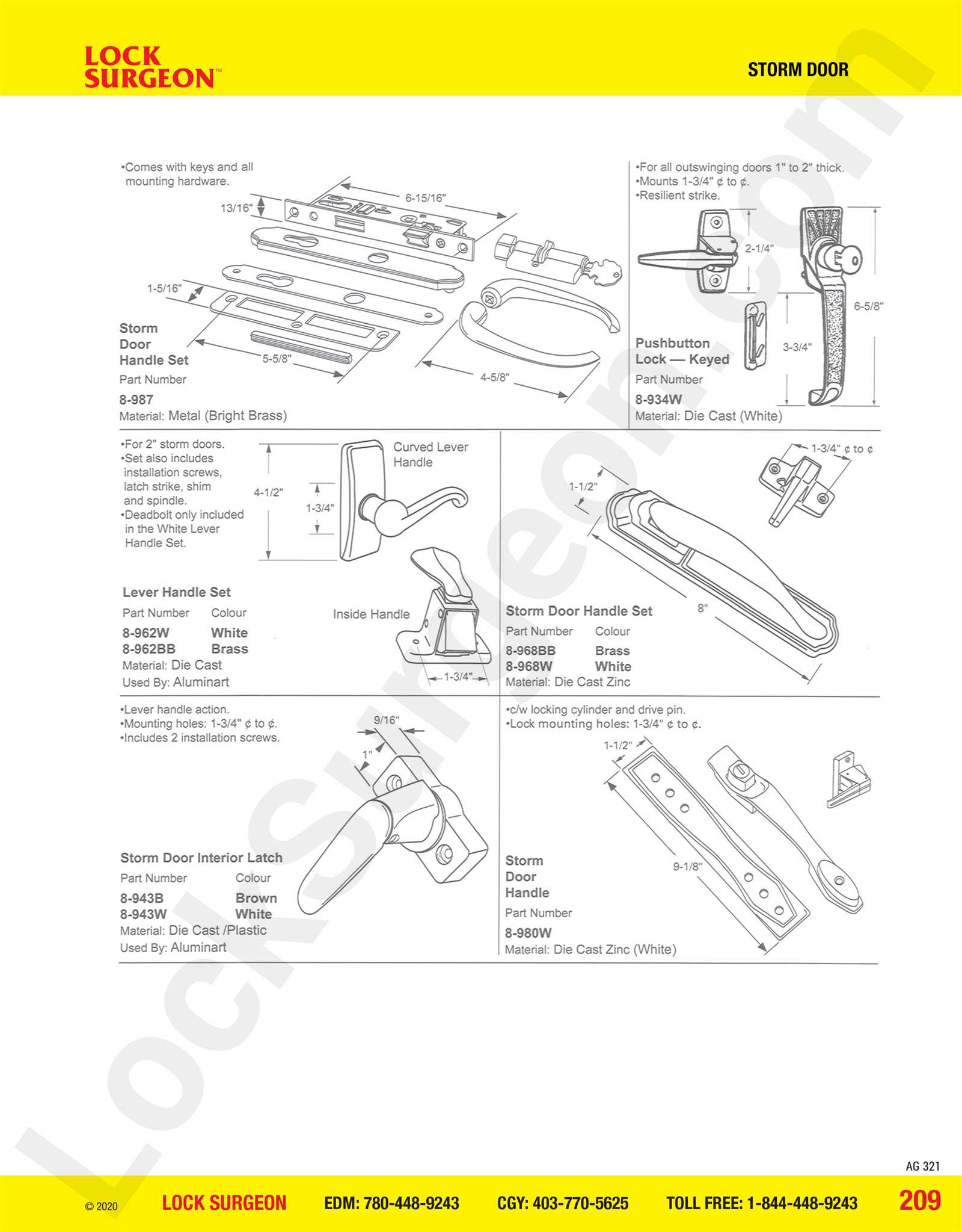 diagram of door handle parts