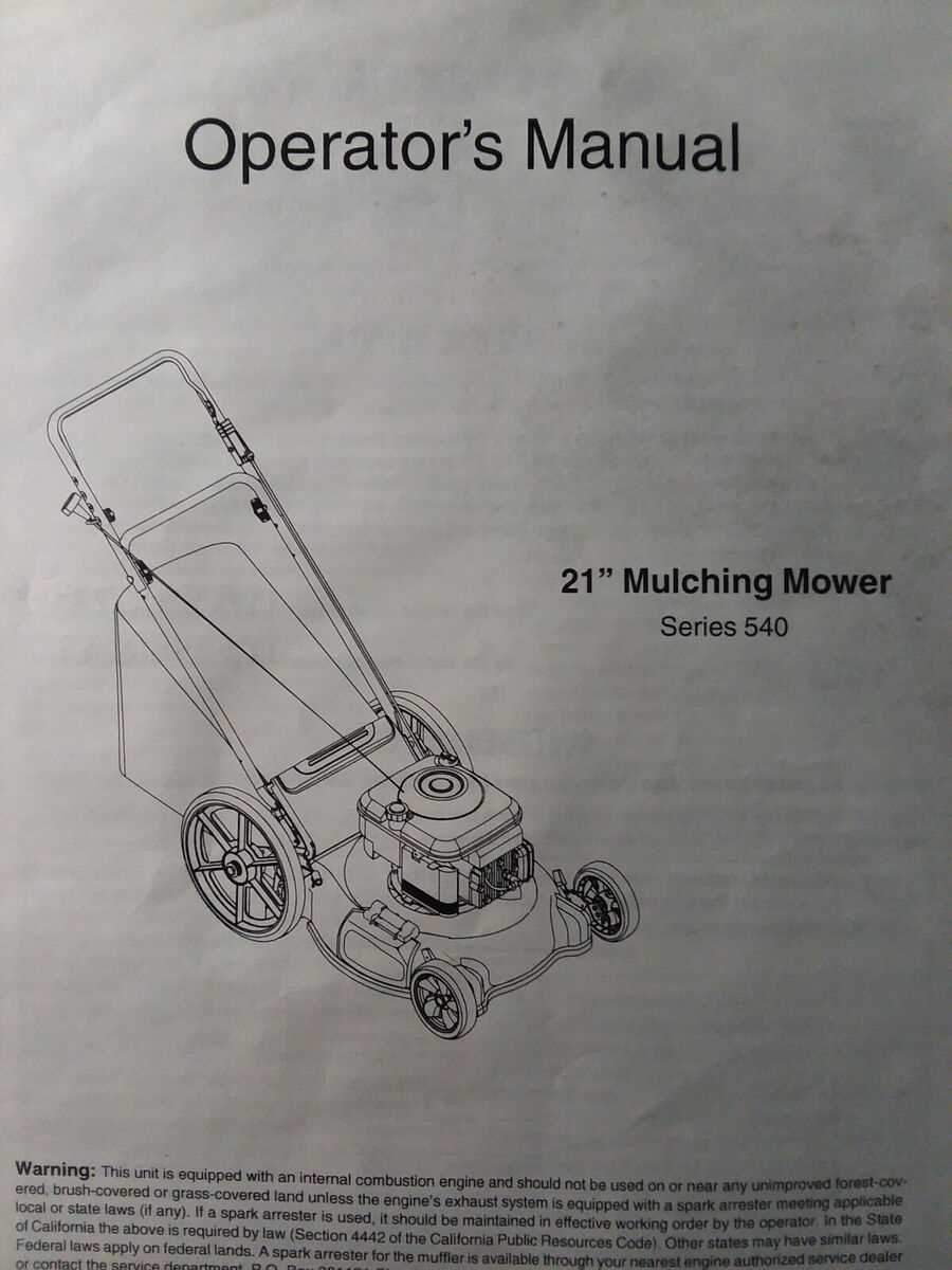 mtd push mower parts diagram