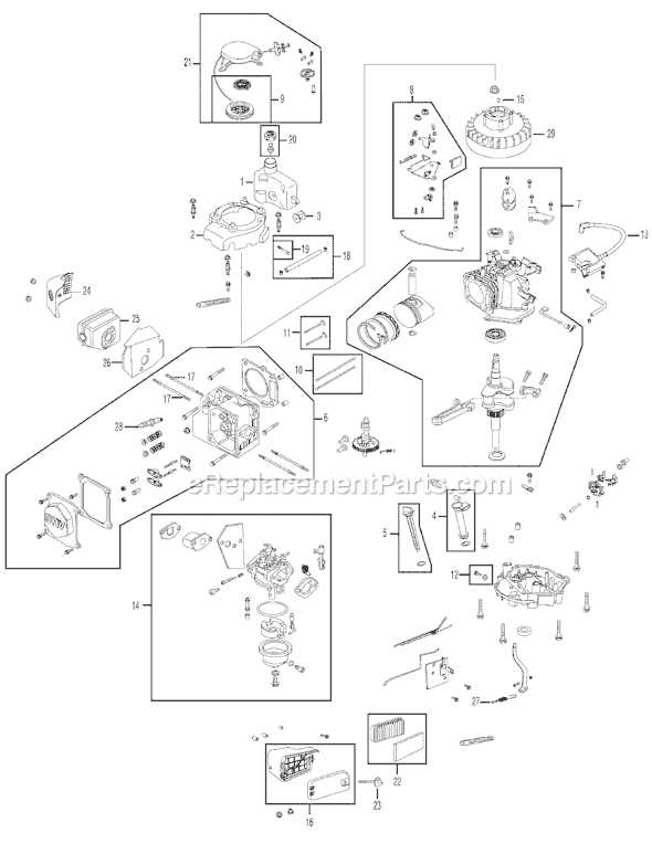 mtd push mower parts diagram