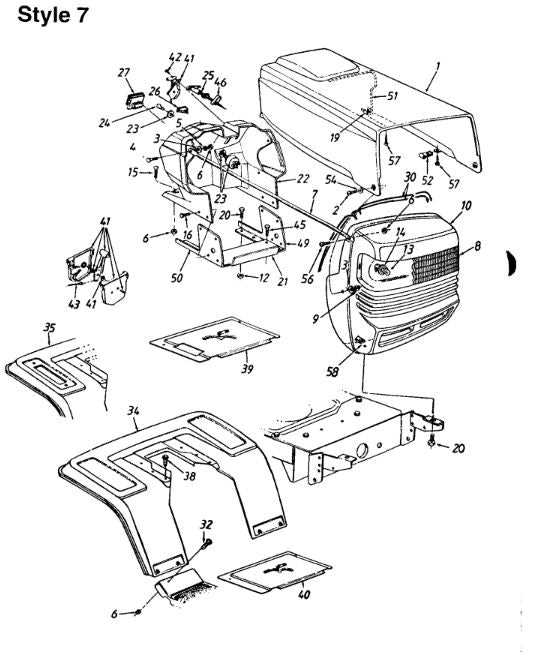 mtd push mower parts diagram