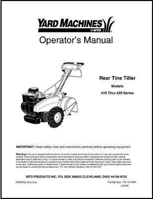 mtd tiller parts diagram