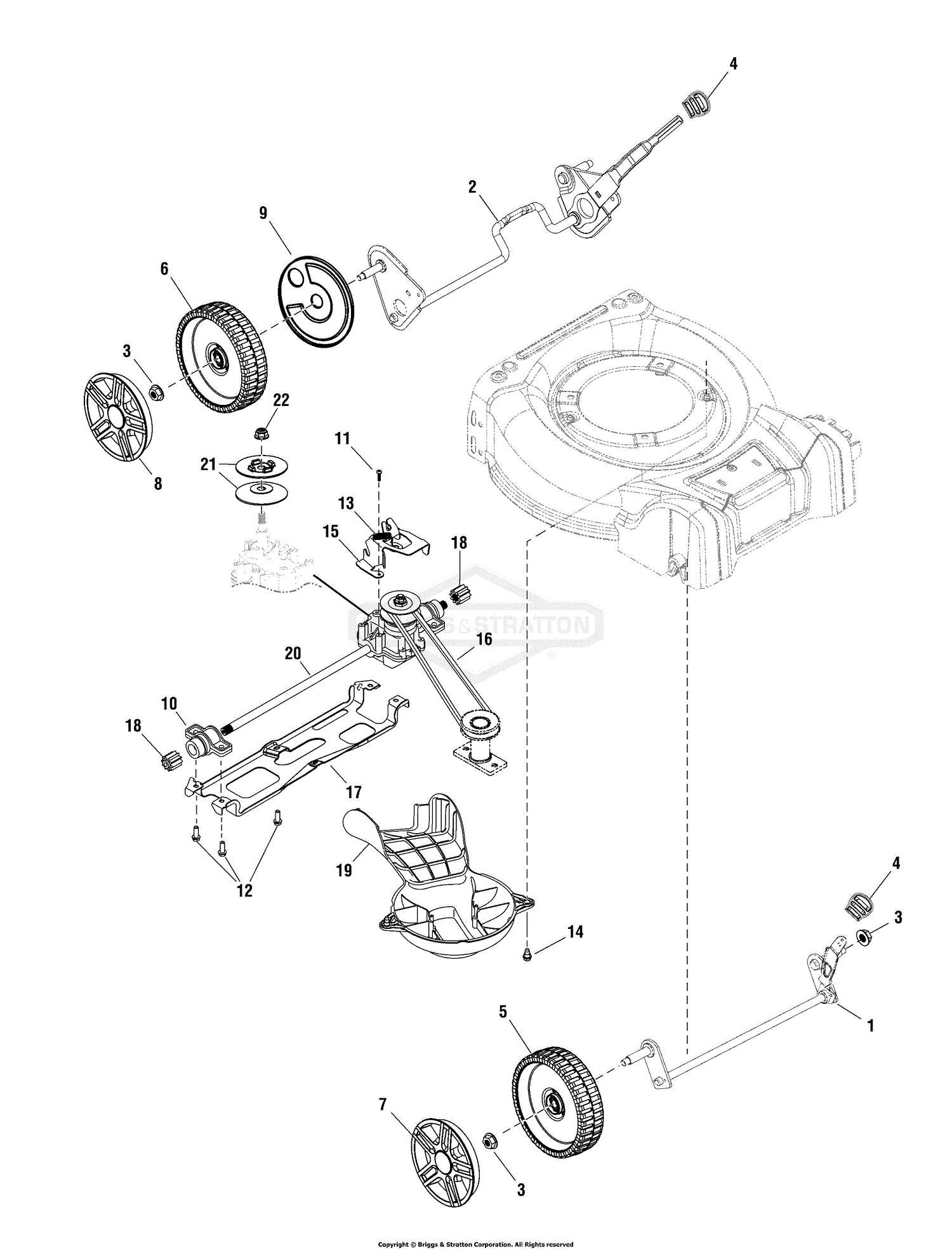 murray self propelled lawn mower parts diagram