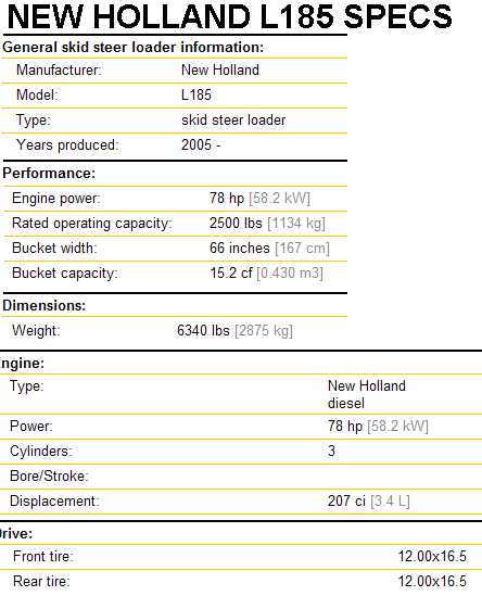 new holland l185 parts diagram