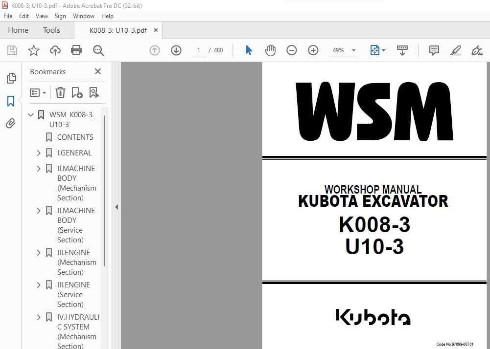 kubota k008 parts diagram