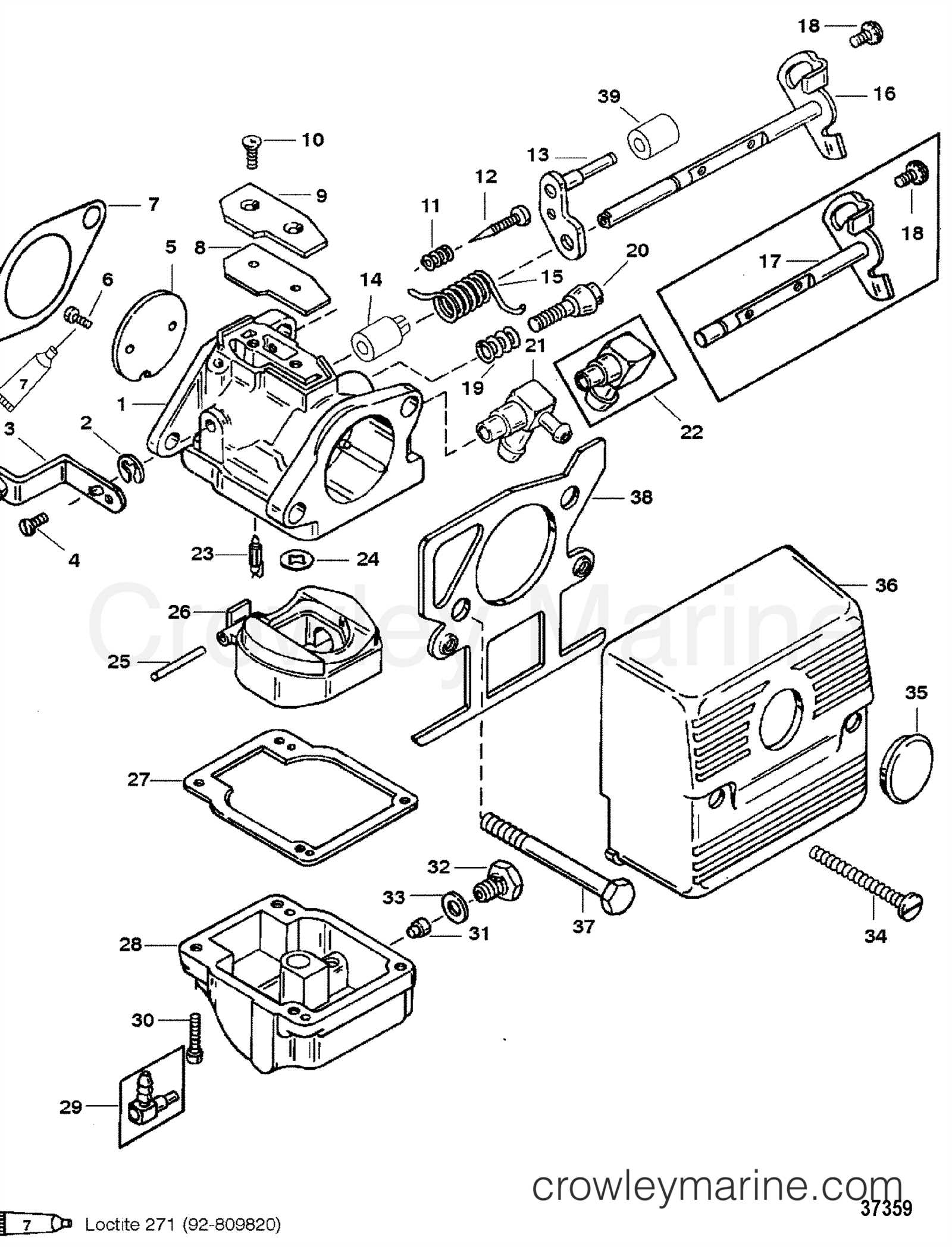 mariner 40 hp outboard parts diagram