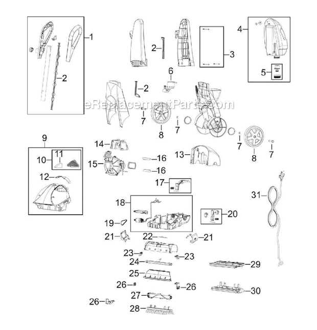 bissell powerforce parts diagram