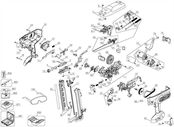 dewalt nail gun parts diagram