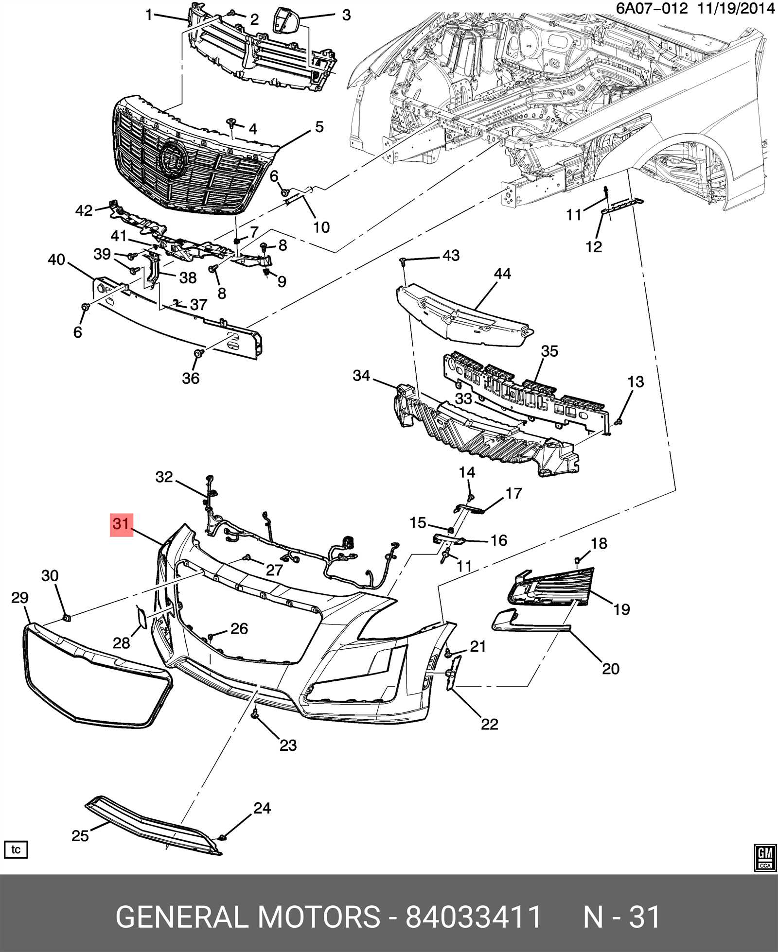 cadillac parts diagram