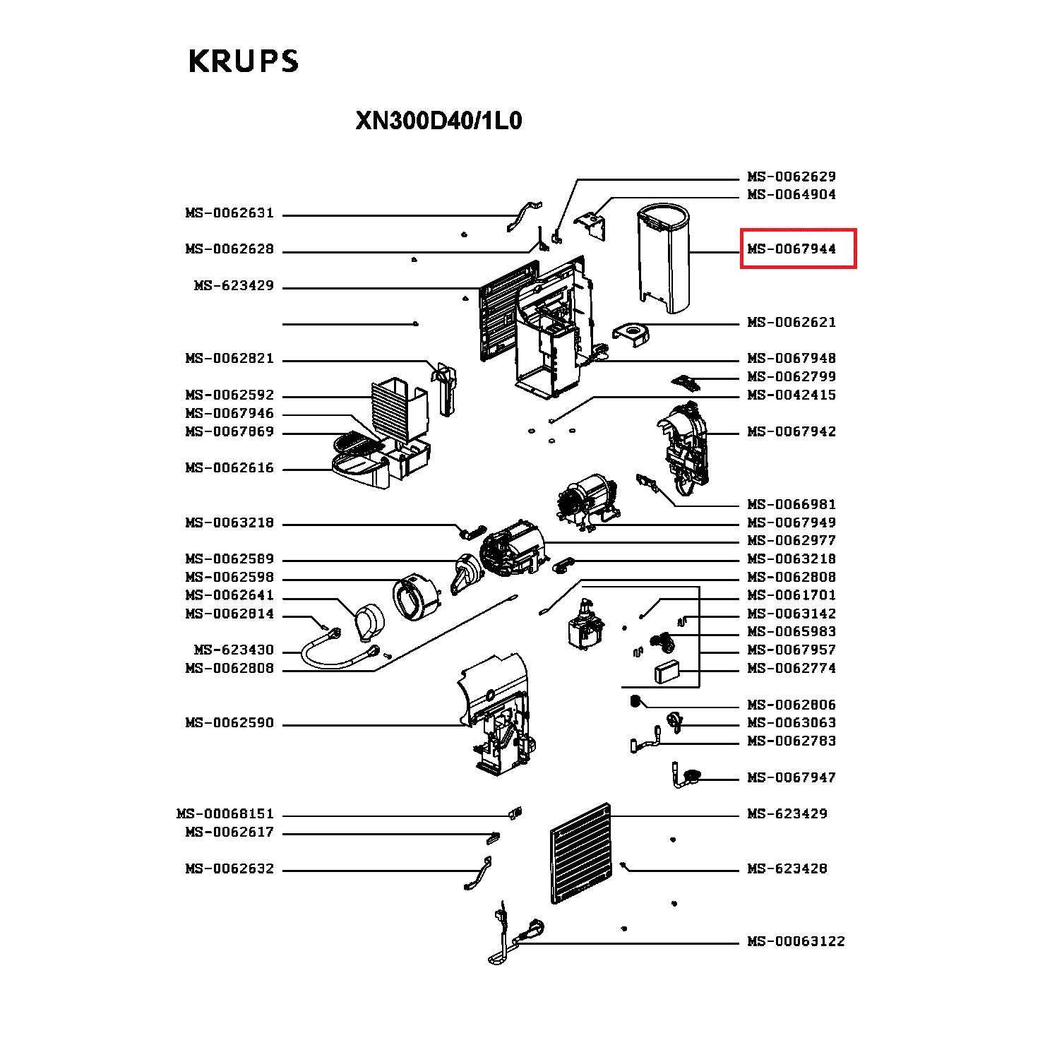 nespresso pixie parts diagram