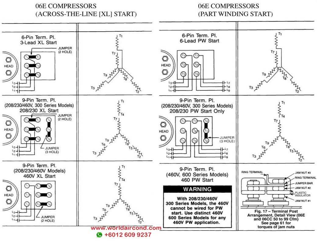 part winding start compressor wiring diagram