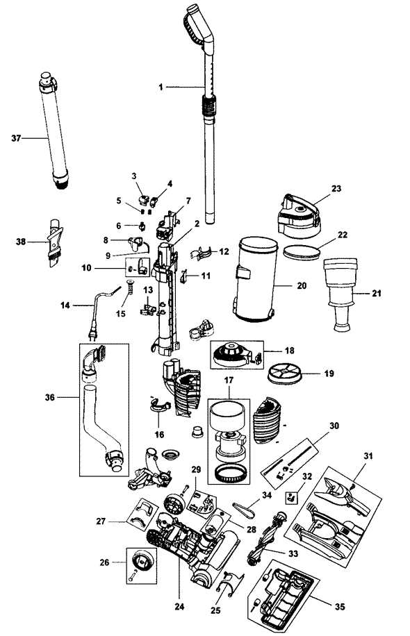 hoover windtunnel parts diagram