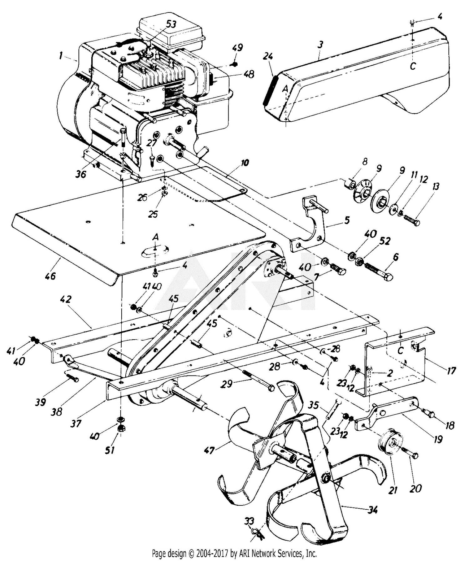 bolens tiller parts diagram