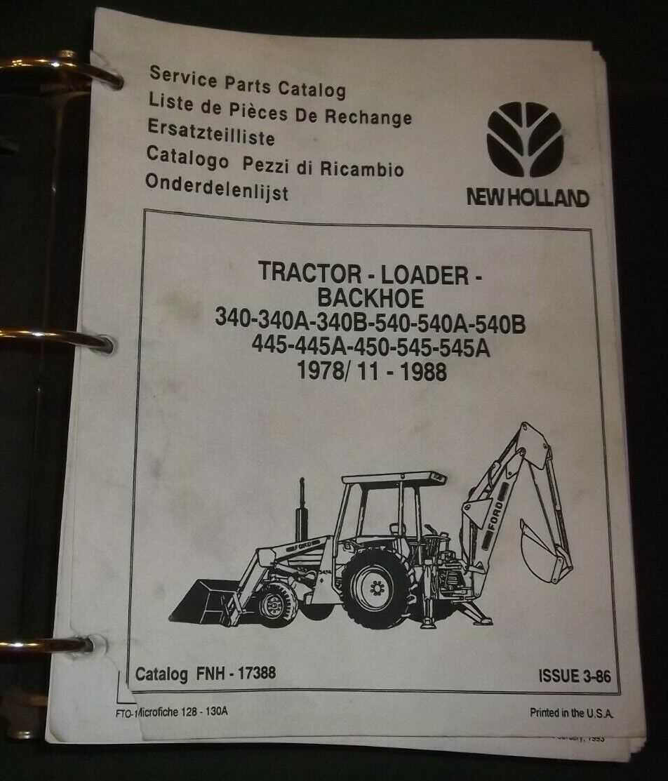 new holland backhoe parts diagram