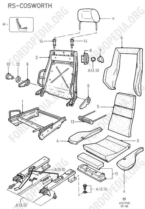 ford seat parts diagram