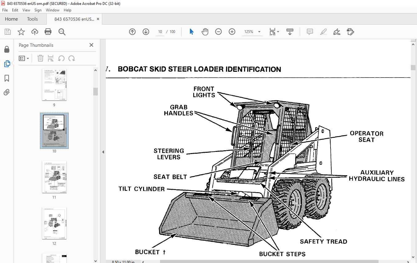 bobcat 843 parts diagram