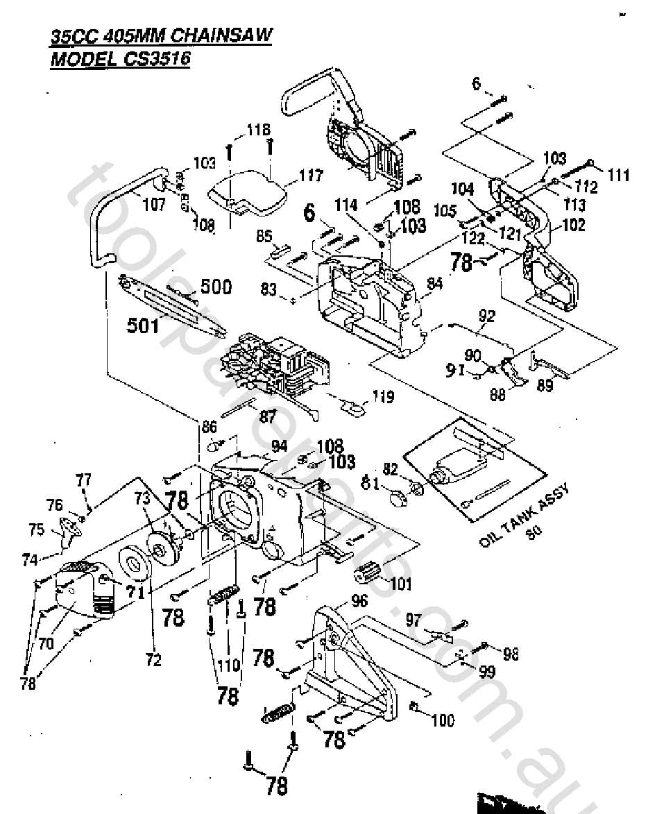 mcculloch eager beaver 2.0 chainsaw parts diagram