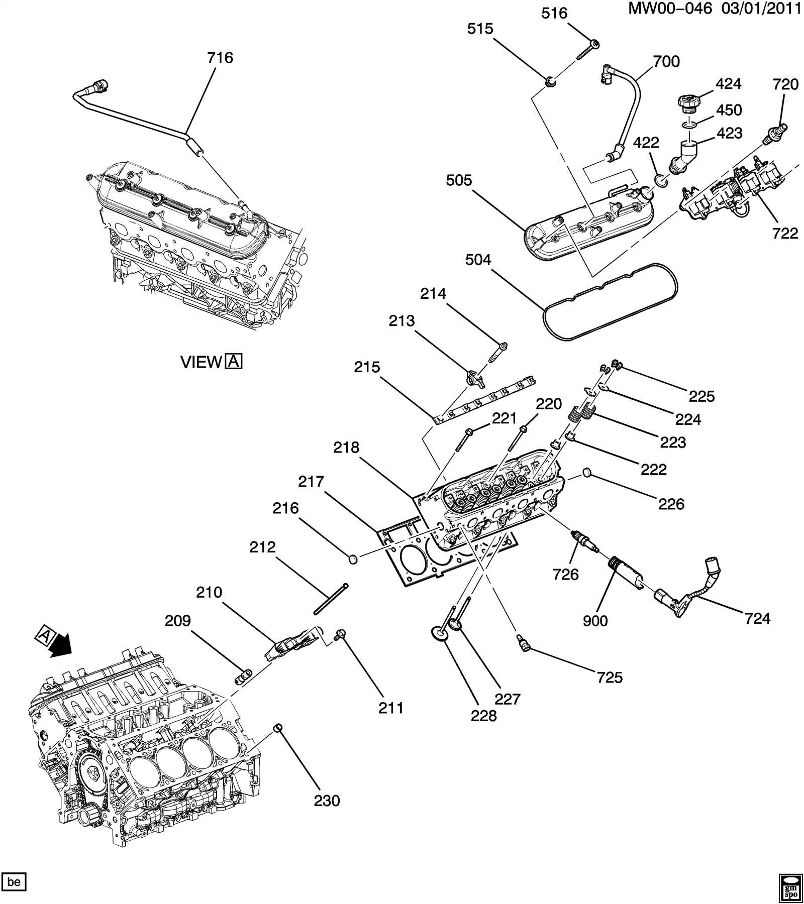 cylinder head parts diagram