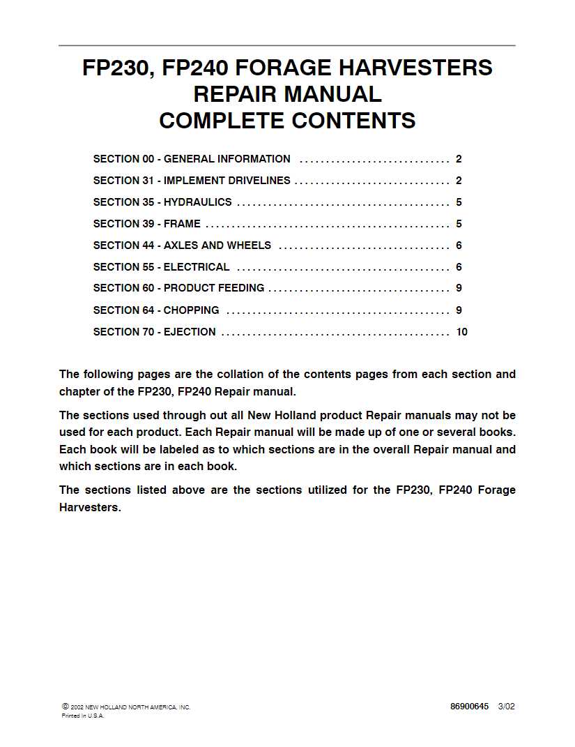 new holland fp230 parts diagram