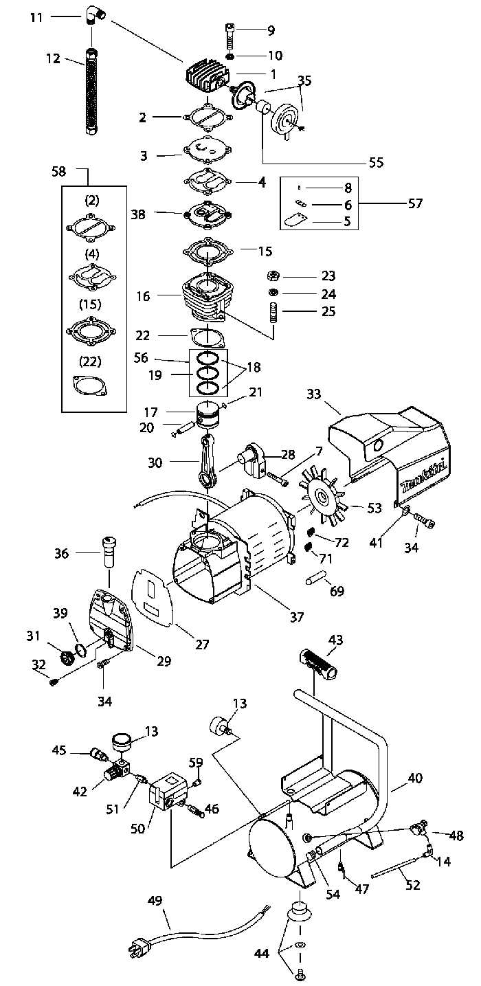 makita mac5501g parts diagram