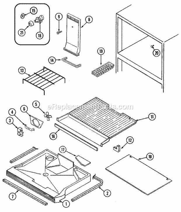 magic chef refrigerator parts diagram