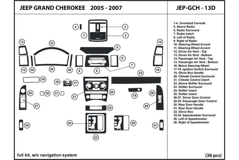 2005 jeep grand cherokee parts diagram