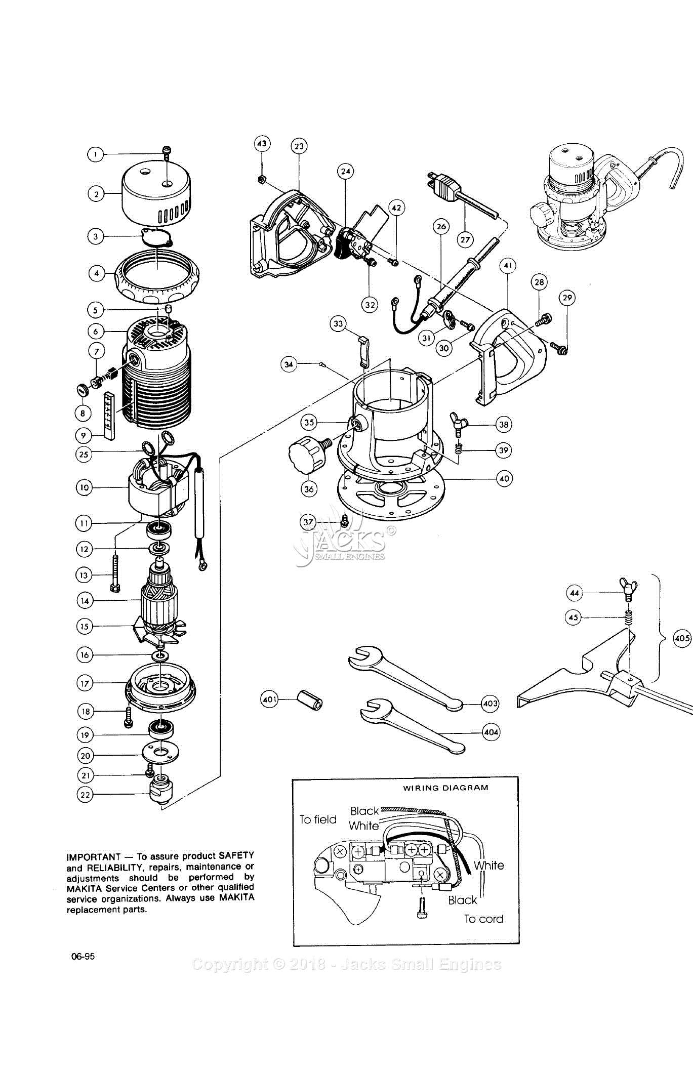 makita router parts diagram