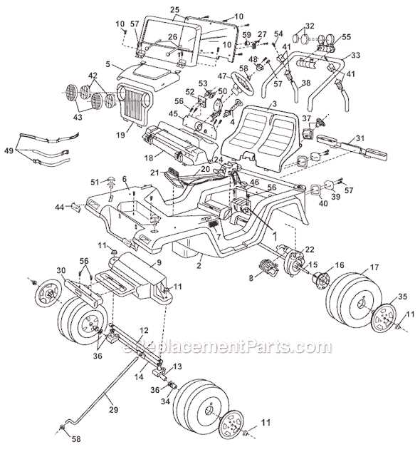 labeled jeep wrangler body parts diagram