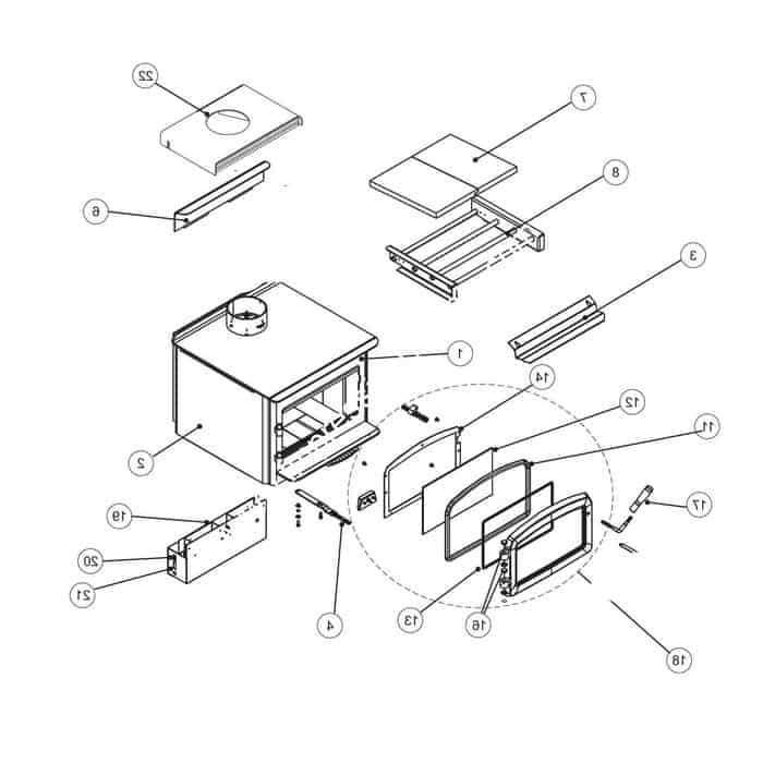 fisher wood stove parts diagram