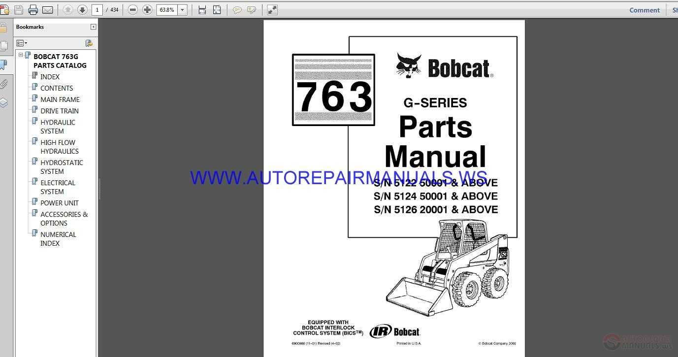 bobcat 763 parts diagram