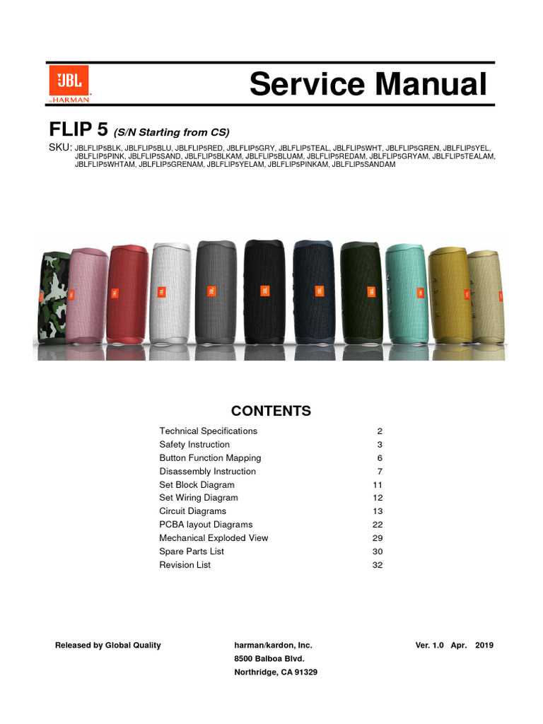 jbl flip 4 parts diagram