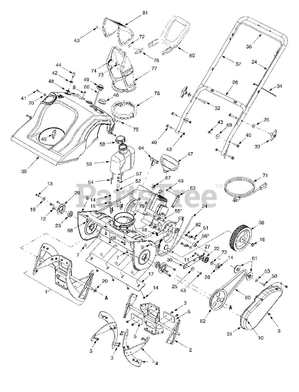 mtd snowblower parts diagrams