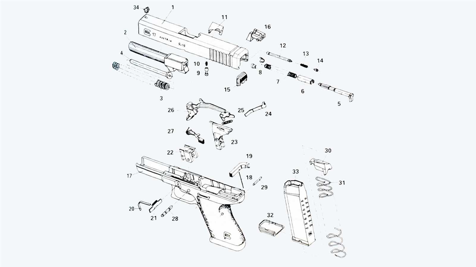 glock slide parts diagram