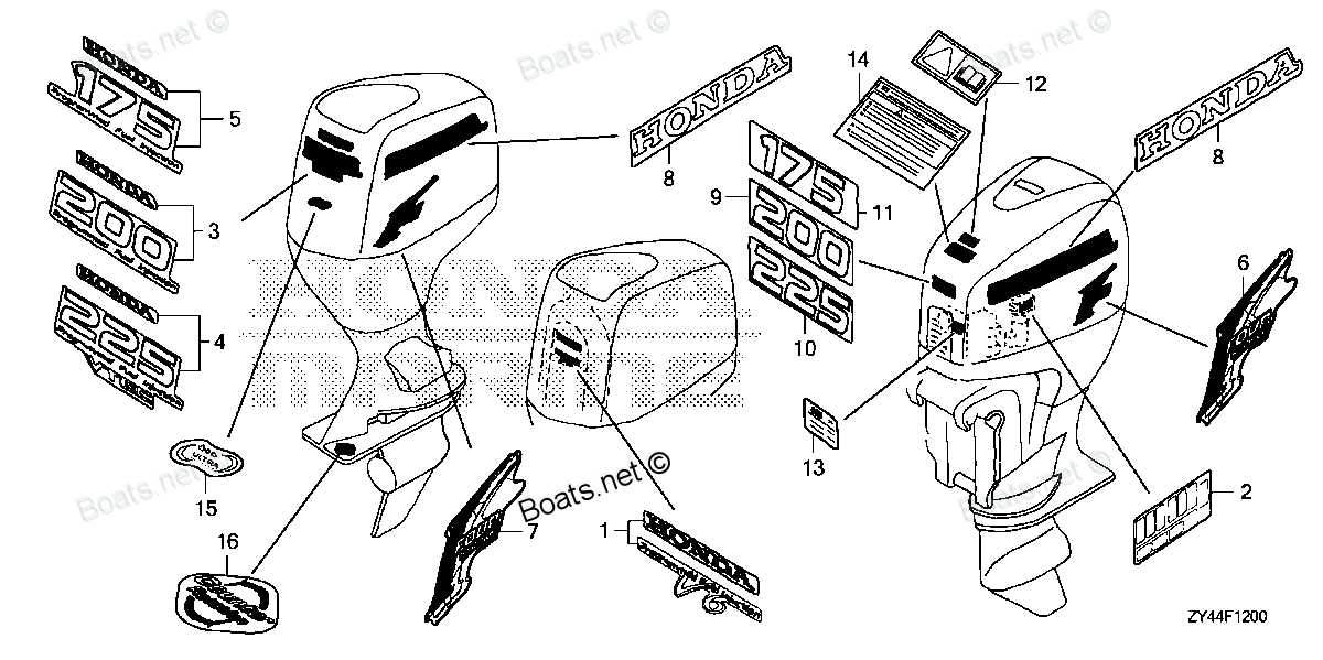 four stroke outboard honda outboard parts diagram