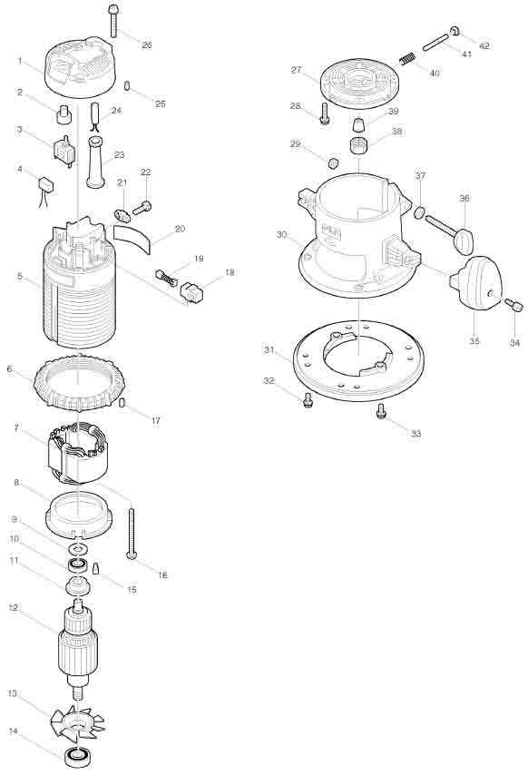 makita router parts diagram