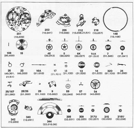 bulova watch parts diagram