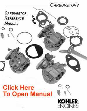 kohler carburetor parts diagram