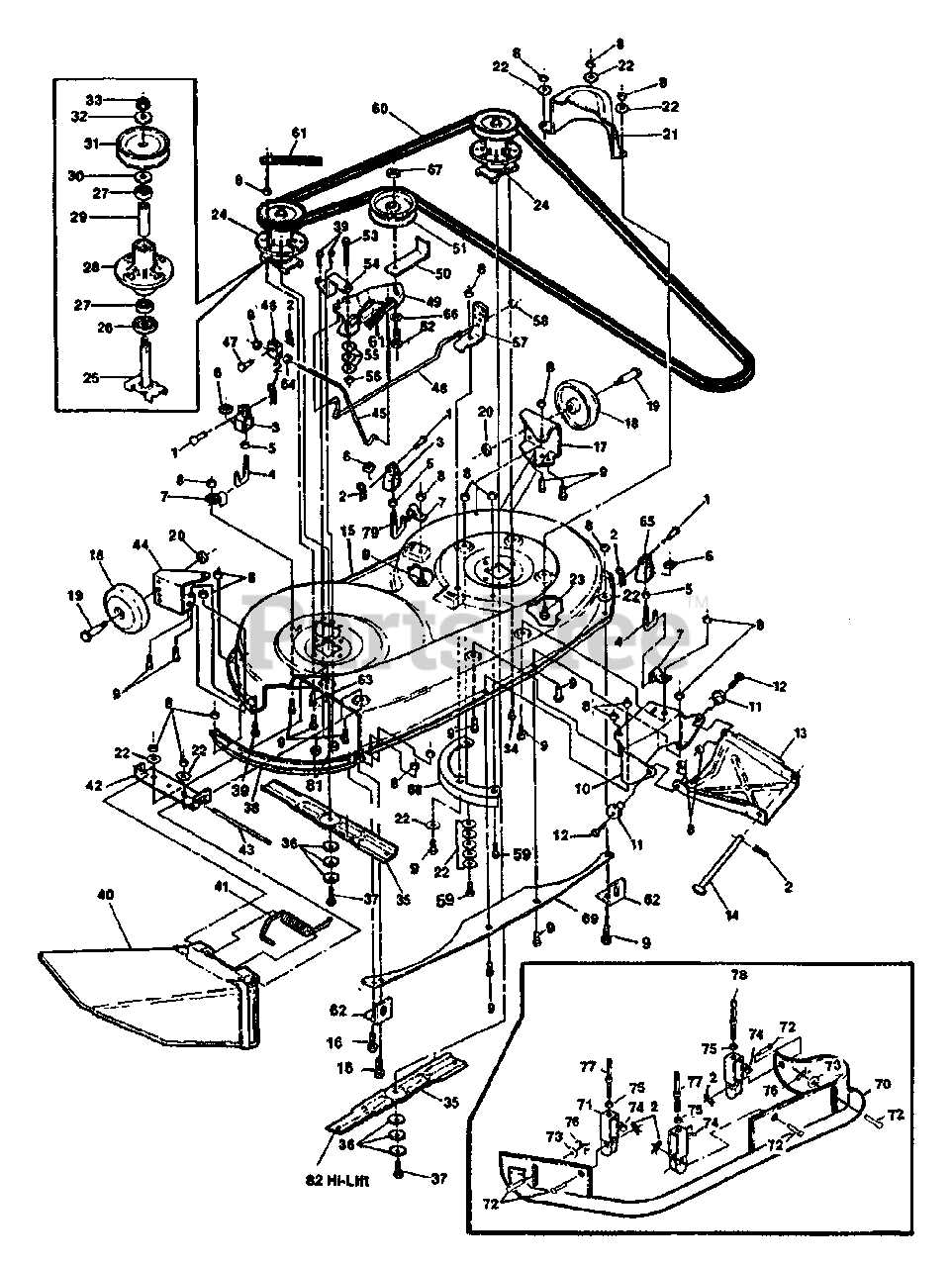 craftsman 42 inch mower deck parts diagram